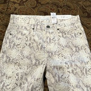 Loft Python Print Skinny Jeans Size 27 NWT